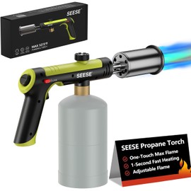 Heavy-Duty Propane Torch with One-Touch Ignition, Max Flame Blow Torch for BBQ, Grilling, Sous Vide, Charcoal Lighting, Flame Thrower for Cooking & Outdoor Use – Tank Not Included