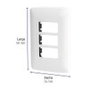 Volteck PPTR-IB, PLACA DE ABS CON CHASIS, 3 MÓDULOS, BLANCO,