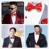 AHEJIOO Men's Red Bow Tie, Bow Tie and Pocket Square