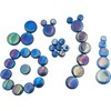 Iridescent Round Glass Mosaic Tiles for Crafts, 500g, Mini Circle