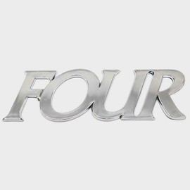 Four Winns Boat Raised Emblem Decal | Silver Plastic Mirror Sticker