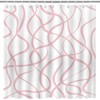 Avezano Grey Striped Shower Curtain Modern Abstract Wavy Grey Bathroom