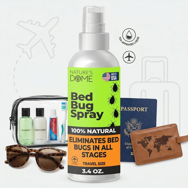 Nature's Dome TSA Approved Travel Bed Bug Spray (3.4 oz)