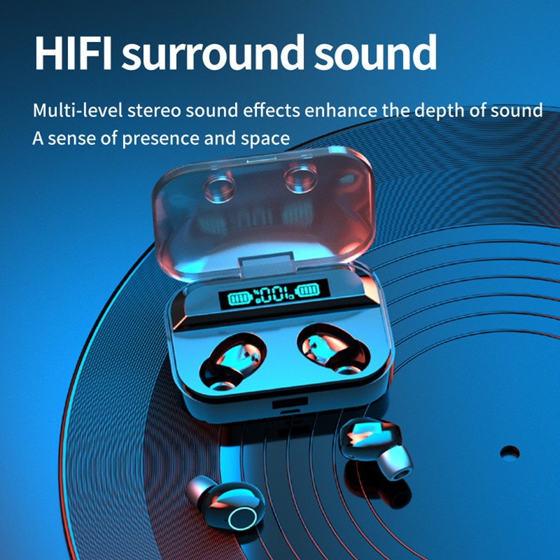 Smart BT Headset Touch Digital Display 5.1 Wireless Waterproof In-Ear