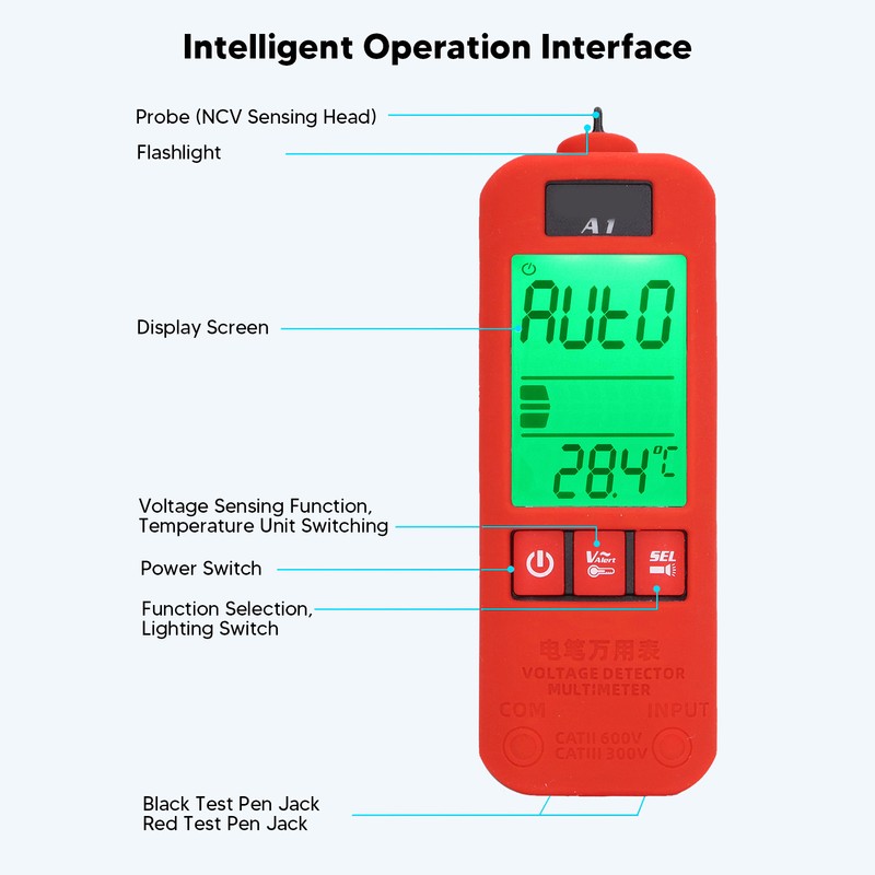 Fully Automatic Multimeter LCD Screen Digital Test Pen Neutral Live