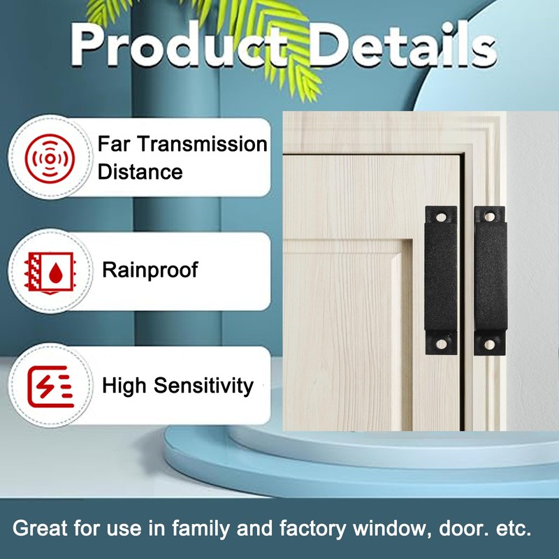 2 Pack Magnetic Reed Switch Normally NC Waterproof Magnetic Reed