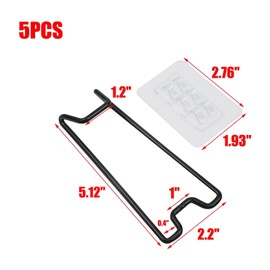 MY MIRONEY 5-Pack Adhesive Metal Easel Stand for Picture Frames - Tabletop Display Stand for Photo, Art, Painting, 5.12" Height, Black