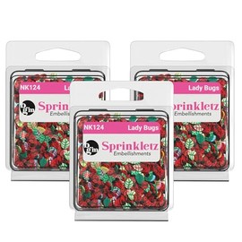 Buttons Galore Sprinkletz Polymer Clay Pieces for DIY Slime Add Ins Craft Embellishments 36 Grams 1500 Pieces - Spring & Summer (Ladybugs)