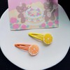 2Pcs Orange Slice Snap Hair Clips for Women Girls Bangs