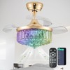Zynfandor 30" Retractable Crystal Ceiling Fan with Light, RGB Modern