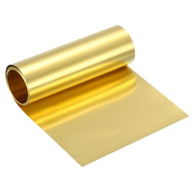 uxcell Brass Sheet Roll, 600" x 4" x 0.0004" Metal Flashing Brass Foil Roll for Crafting, Electrical DIY Projects Repairs, Gold