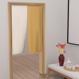 Leowefowa Japanese Noren Doorway Curtain Japanese Door Curtain Window Treatment Solid Yellow White Printed Door Tapestry for Privacy Partition Panel Kitchen Home Decors 33.5"x 70.9"