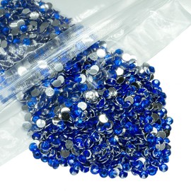 qiipii 8000PCS 3mm Crystal Blue Resin Rhinestones for Crafts Flatback Royal Blue Rhinestones Bulk SS10 Non-Hotfix Stones Diamonds Crystals Gems for Face Eyes Makeup Mugs Tumblers Bottle DIY Crafts