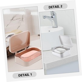 FONDOTIN 3pcs Soap Holder Soap Case Soap Drain Holder Soap Dish for Shower Soap Dish with Lid Cover Shower Soap Dish Kitchen Sponge Drainer Abs Take a Bath Storage Rack Travel