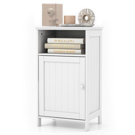 MAT EXPERT Small Bathroom Storage Cabinet, Bathroom Floor Cabinet Freestanding with Doors & 3-Position Adjustable Shelves, Wood Small Cabinet for Bathroom, Laundry Room, Apartment