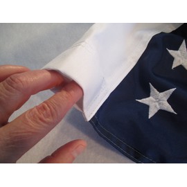 American Flag 3x5 with Pole Sleeve Tough Durable Fade Resistant All Weather Nylon Made in USA Embroidered Stars Sewn Stripes