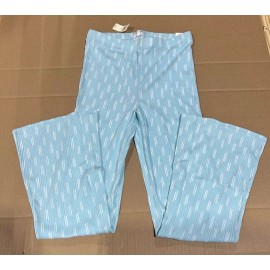 Aerie NWT Aerie Womens Hi-Rise Flare Light Blue Ribbed Pattern Flare Leggings - S