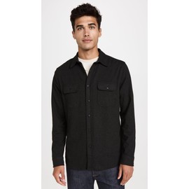 Faherty Men's Legend Sweater Shirt, Heathered Black Twill, XXL