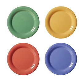 G.E.T. Enterprises NP-10-MIX 10.5" Narrow Rim Plate (Qty, 12), Melamine, Multicolor (Pack of 12)