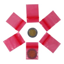 100 Bolsas Zipper Cierre Hermtico 2.5x2.5cm 1x1pulgada Rojo                                                                                           