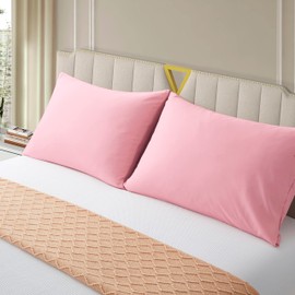 NookZuzu Ultra Soft 1800 Thread Microfiber Pillow Cases Pillowcases with Envelope Closure Pink Set of 2 Queen Size 20 x30 Wrinkle, Fade and Microfiber Resistant Pillowcases