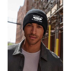 Print4U Made in 1975 Beanie Hat 50th Birthday Gift Great for Men & Women Black