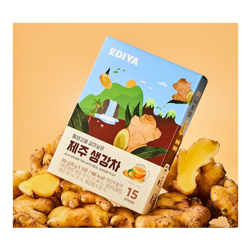 이디야 통생강을 갈아넣은 제주 생강차 Ediya Ginger Tea with Ground