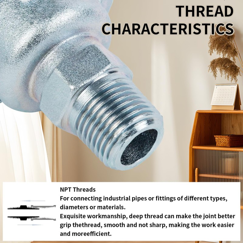 ChillWaves Iron Air Hose Fitting, 1/4" NPT Male 2 Lug