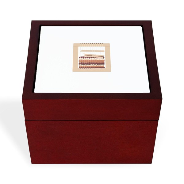 CafePress Hand Loom Weaving Memory Keepsake Jewelry Box, 5"x5"x3.75"