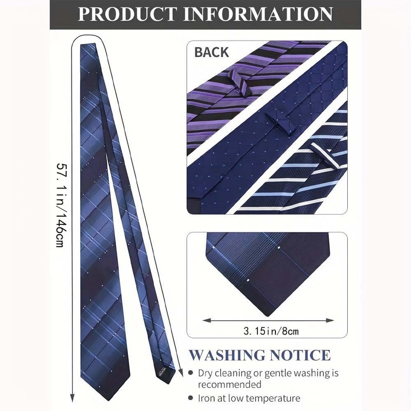 YanLen Tie For Men Necktie Woven Jacquard Neck Ties Set