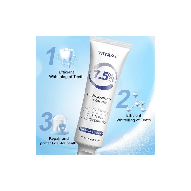 Set 3-Pack Hydroxyapatite Toothpastes for Enamel Protection and Tooth Strengthening,