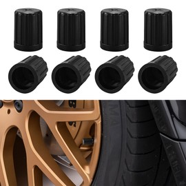 QZTYTY 8PCS Plastic Tire Valve Stem Caps, Tire Valve Caps, Black Valve Stem Covers with Rubber Seal, Car Exterior Accessories Universal Long Air Valve Caps Fits for TPMS20018 Rubber Valves (Style 2)
