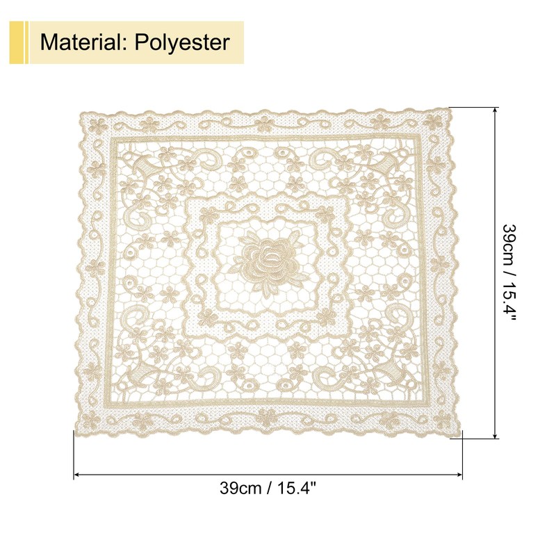 sourcing map Retro Lace Placemat 15x15-in Square Embroidered Table Place