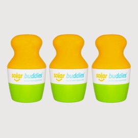 TRIPLE GGG Solar Buddies Refillable Roll On Sponge Applicator For Kids, Adults, Families, Travel Size Holds 100ml Travel Friendly for Sunscreen, Suncream and Lotions (Green x3)