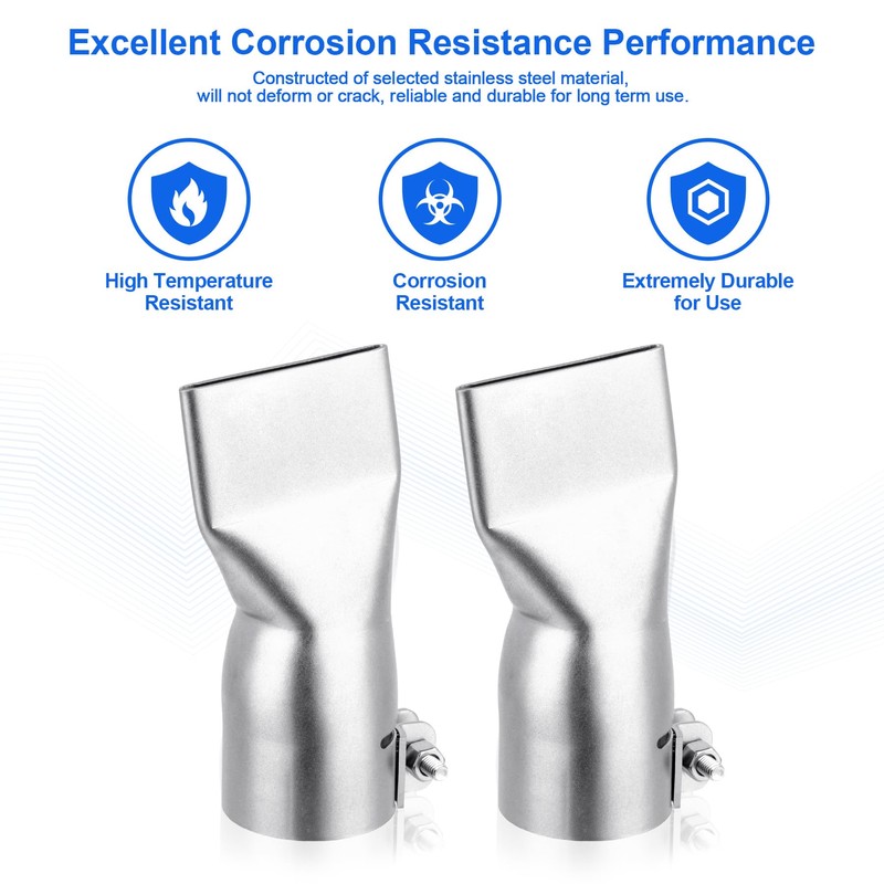 SWIGRANCE Hot Air Welding Nozzles 40mm Mouth Width 2Pcs/Set, Stainless