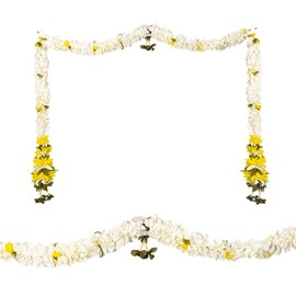 Traditional Toran Artificial Bandanwaar Hanging for Home Wall Door Temple Festival Wedding Party Decoration & Gifting (Cream and Yellow)