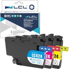 LCL LC424 Cartridges Value Pack Compatible with Printer Cartridges Brother LC-424 LC-424VAL Multipack for Brother DCP-J1200W DCP-J1200WE (Cyan, Magenta, Yellow, 3 Pack)