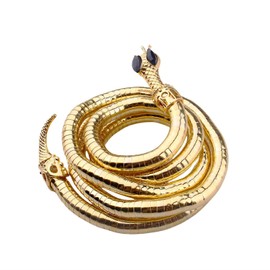 Bendable Snake Choker Necklace for Women Adjustable Vintage Punk Snake Bangle Bracelets Long Flexible Multi-Purpose Medusa Necklace Hollween Jewelry Birthday Gifts-Gold A