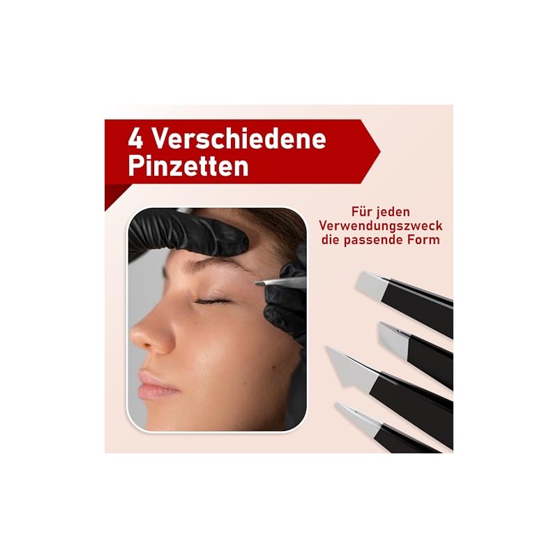 NEUMANN® Tweezers Set (Stainless Steel) for Removing Eyebrows and Hair