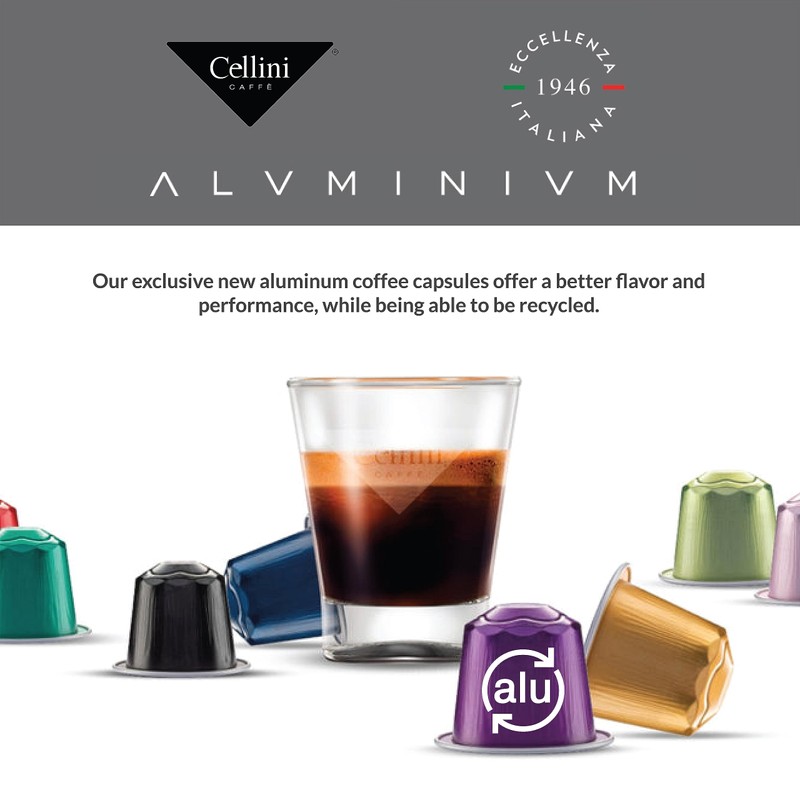 Cellini Caffè Intenso Aluminum Nespresso Pods 120 Count Dark Roast
