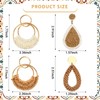 BOARDFEB 4 Pairs Boho Rattan Earrings for Women, Essential for