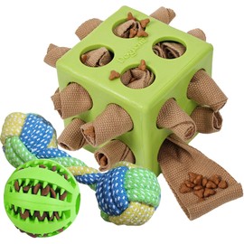 MynePets Dog Puzzles, Interactive Snuffle Toys for Dogs, Slow Eating and Keep Busy, Encourage Natural Foraging Skills, Relieve Boredom, 3 Pack Dog Chew Toys for Aggressive Chewers