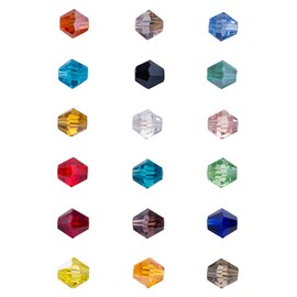 LONGWIN Lot 540pcs Glass Bicone Beads 8mm Crystal Beads Jewelry Making Supply for DIY Projects, Bracelets, Necklaces, Earrings