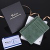 Teskyer Slim Wallet for Men, Minimalist Front Pocket RFID Blocking