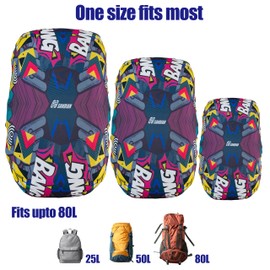 SANDIAN, Waterproof Backpack Rain Cover, 25-80L Capacity, Stretchable Fit, TPU Coated, All Weather Resistant, Anti-Slip, Lightweight, Universal Fit [Youth]