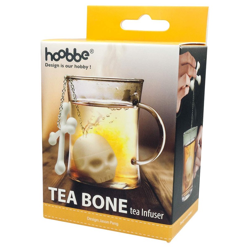 Hoobbe Totenkopf-13215 Tee-Ei Totenkopf, Silikon, Weiß, Standard
