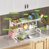 PUSDON Over Sink Dish Drying Rack Stainless Steel, Adjustable Large