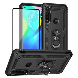 Yiakeng for Moto G Power 2020 Case, Moto G Power Case with Screen Protector, Military Grade Protective Cases with Ring for Moto G Power 2020 (Black)