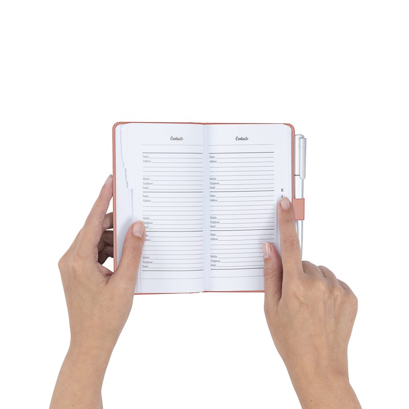 Evelay Address Book A-Z Pink Index Hard Back Cover Slim