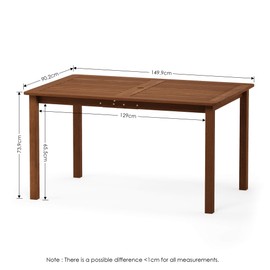 Furinno FG18070 Tioman Outdoor Dining Table, Natural